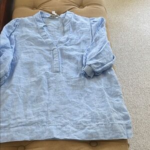 Lilly Pulitzer Sky Blue V-Neck Blouse